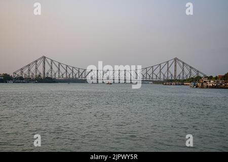 The Howrah Bridge is a balanced cantilever bridge over the Hooghly ...