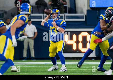 Los Angeles Rams quarterback John Wolford 13 signals during the