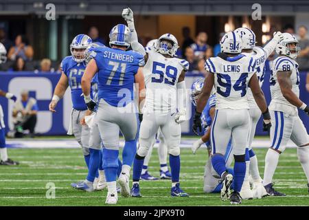 Indianapolis Colts linebacker Bobby Okereke (58) lines up on defense during  an NFL football game against the Washington Commanders, Sunday, Oct. 30,  2022, in Indianapolis. (AP Photo/Zach Bolinger Stock Photo - Alamy