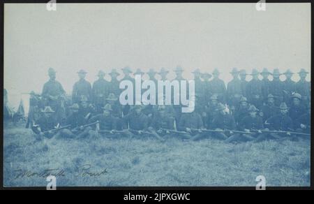 Theodore Roosevelt's Rough Riders, Company D, at military camp, Montauk Point, New York Stock Photo