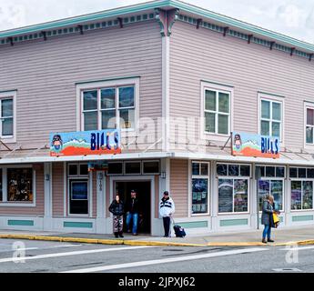 KETCHIKAN, ALASKA - May 26, 2022: Ketchikan is the southeasternmost city in Alaska, with a population of 8000. Cruise ships make over 500 stops bringi Stock Photo