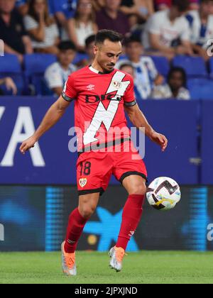 Alvaro Garcia of Rayo Vallecano in action during the La Liga match between RCD Espanyol and Rayo Vallecano at RCDE Stadium in Barcelona, Spain. Stock Photo