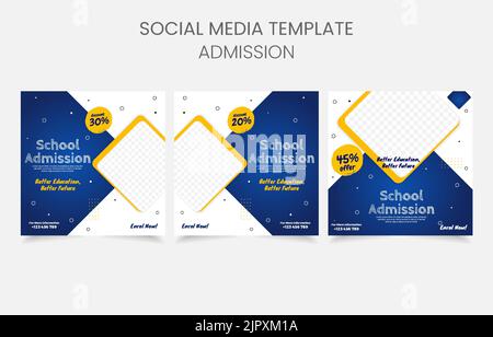 school admission template design banner Stock Vector