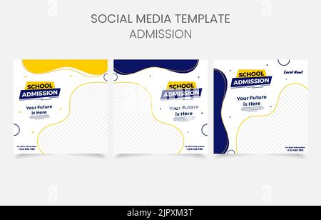 school admission social media template Stock Vector