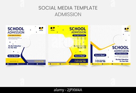 school admission banner template Stock Vector