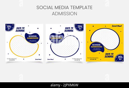 school admission banner template Stock Vector
