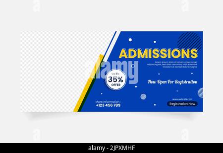 admissions banner template design vector Stock Vector