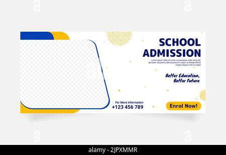school admission template design vector Stock Vector