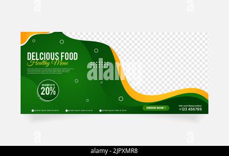 food restaurant promo social media and website Stock Vector