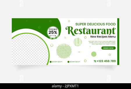 restaurant and cafe banner template banner food promo Stock Vector