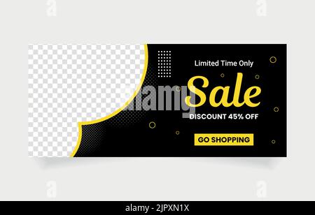 sale promo banner design space product picture Stock Vector