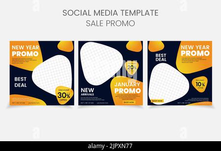 Set banner social media template modern design Stock Vector