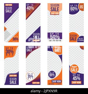 Vertical banner sale set Stock Vector