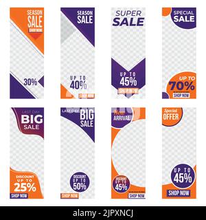 sale vertical banner set design Stock Vector