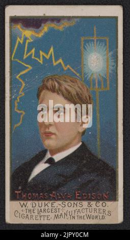 edison tobacco Thomas Alva Edison W. Duke, Sons & Co., the largest cigarette manufacturers  in the world. Cigarette card for W. Duke, Sons & Co. tobacco manufacturer  shows portrait of Thomas Edison in front