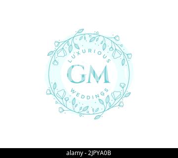 Gm initials letter wedding monogram logos Vector Image