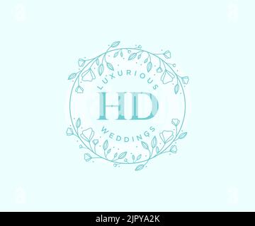 HD Initials letter Wedding monogram logos template, hand drawn modern minimalistic and floral templates for Invitation cards, Save the Date, elegant Stock Vector