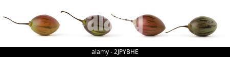 tamarillo or tree tomatoes isolated on white background, an egg-shaped edible fruits, collection Stock Photo