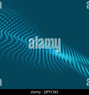 Abstract blue tech wavy futuristic background. Vector design Stock Vector