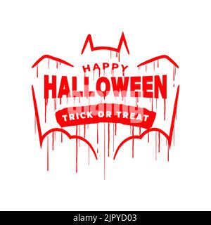 Happy halloween trick or treat  lettering. Happy halloween text banner. Stock Vector