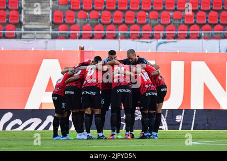 MALLORCA, SPAIN - AUGUST 20: Mallorca players the match between RCD Mallorca and Real Betis of La Liga Santander on August 20, 2022 at Visit Mallorca Stadium Son Moix in Mallorca, Spain. (Photo by Samuel Carreño/PxImages) Stock Photo