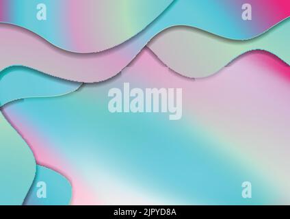 Abstract holographic soft gradient wavy background. Vector trendy design Stock Vector