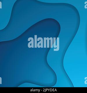 Bright blue corporate material waves abstract background. Vector design Stock Vector