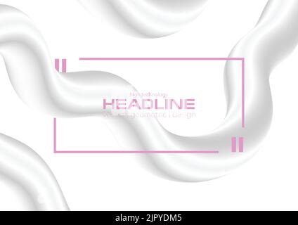 Abstract grey and pearl white 3d liquid waves background. Vector modern design Stock Vector
