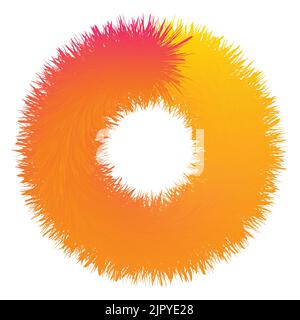 Grunge rough orange ring abstract background. Vector design Stock Vector