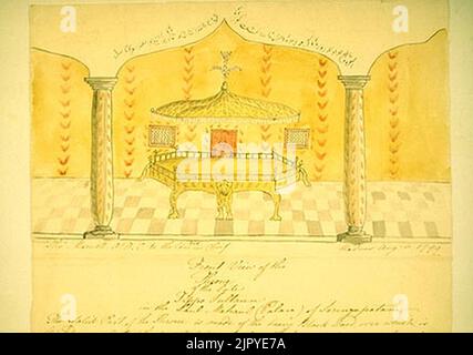 Throne of Tipu Sultan in the Palace of Seringapatam Stock Photo