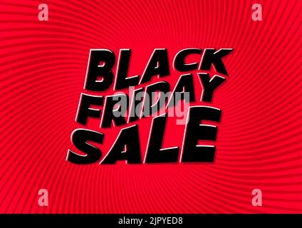 Black friday sale on red background. Social media web banner for shopping, sale, product promotion. Stock Vector