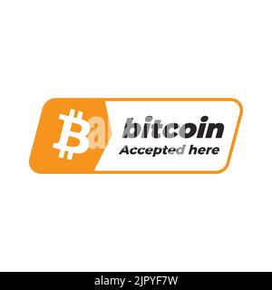 Accept Bitcoin for Payment sign. Stock Vector