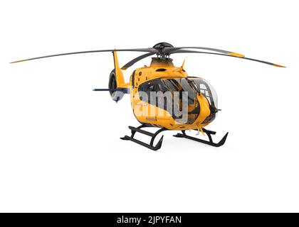 Yellow Helicopter Isolated Stock Photo