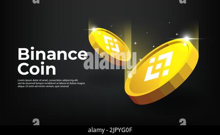 Binance BNB coin banner. BNB cryptocurrency concept banner background. Stock Vector