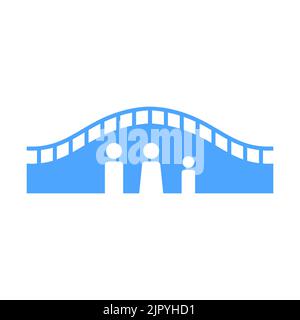 Family Bridge Logo for Transportation, Journey and Construction Business Vector Template Stock Vector