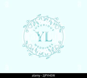 Yl initials letter wedding monogram logos Vector Image