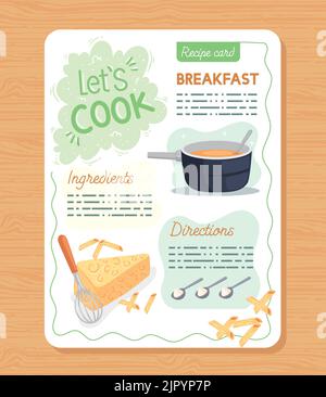 lets cook lettering card Stock Vector