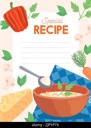 special recipe lettering card Stock Vector