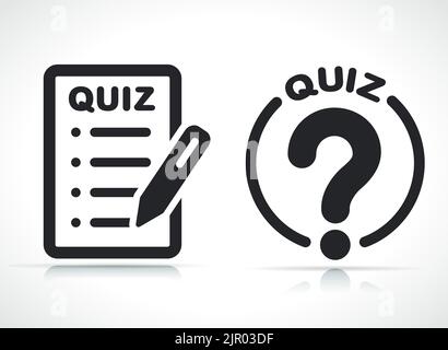 quiz icon black and white isolated illustrations Stock Vector