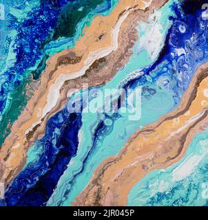 Abstract painting with a colorful surface. Mixture of colors creating transparent. For posters, other printed materials. Textured colorful oil paint Stock Photo
