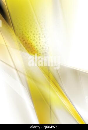 Yellow smooth stripes abstract modern vector background Stock Vector