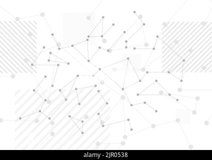 Abstract grey low poly molecular structure background. HI-tech futuristic vector design Stock Vector