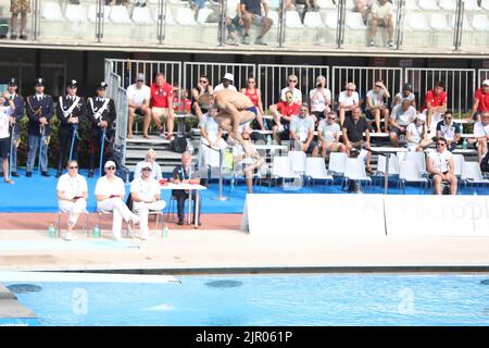 Rome, Italy. 18th Aug, 2022. At Foro Italico of Rome, day eight of European Aquatics Championship. In this picture: Diving 1 meter springboard man Moritz Weseman (Photo by Paolo Pizzi/Pacific Press) Credit: Pacific Press Media Production Corp./Alamy Live News Stock Photo