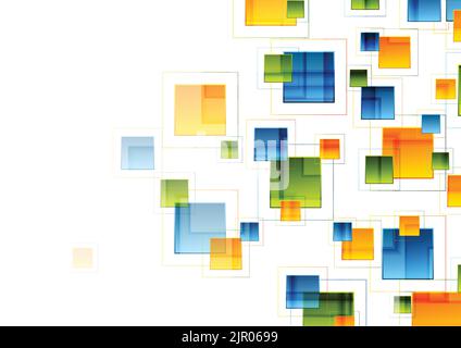 Colorful glossy squares abstract hi-tech background. Vector design Stock Vector