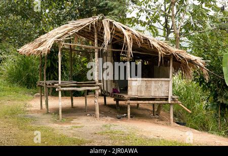 Orang asli settlement , Cameron Highlands roadside stall, shelter Stock Photo