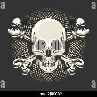 Skull and Crossbones Vector Illustration, Vectors