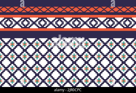 Geometric ethnic oriental seamless pattern traditional graphic design for decorating, wallpaper, fabric background, carpet, clothing, wrapping, fabric Stock Vector