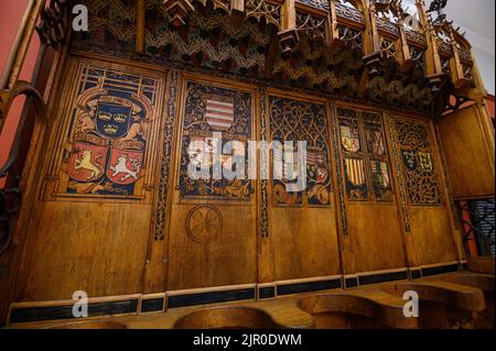 Budapest, Hungary. Artefacts and Interior of Hungarian National Museum - national museum for the history, art and archaeology Stock Photo
