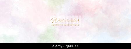 Abstract colorful watercolor horizontal texture rectangle background designed with earth tone watercolor stains. vector illustration Stock Vector