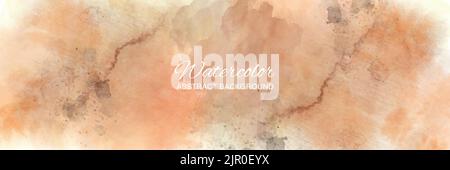 Abstract colorful watercolor horizontal texture rectangle background designed with earth tone watercolor stains. vector illustration Stock Vector